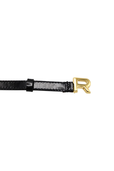 Shop Rochas Belt With R Logo In Black