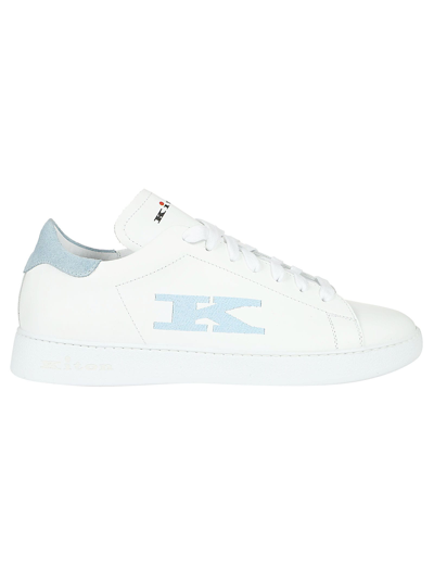 Shop Kiton A068 Sneakers In Bianco/ghiaccio