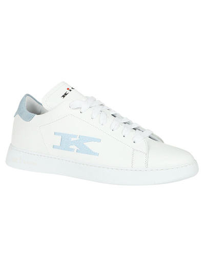 Shop Kiton A068 Sneakers In Bianco/ghiaccio