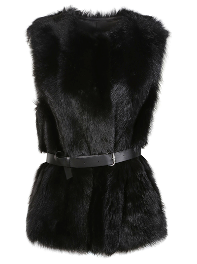 Shop Desa 1972 Shearling Vest In Black