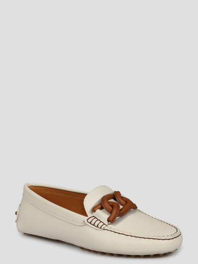 Shop Tod's Kate Leather Gommino Bubble In White