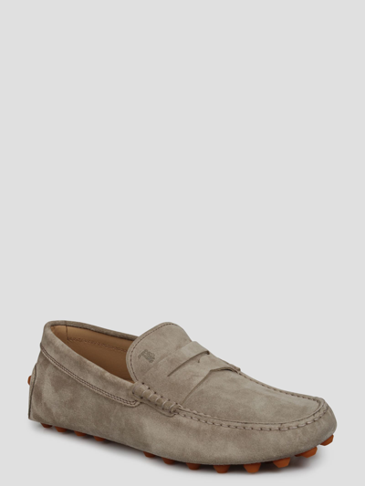 Shop Tod's Suede Gommino Bubble Loafers In Green