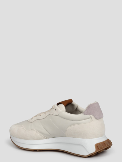Shop Hogan H641 Laced H Patch Sneakers In Nude & Neutrals