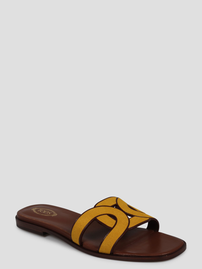 Shop Tod's Kate Sandals In Yellow & Orange