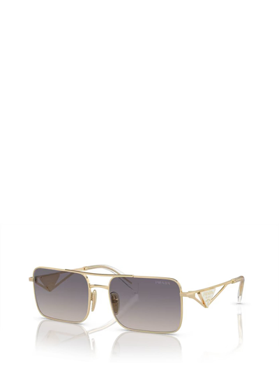 Shop Prada Pr A52s Pale Gold Sunglasses