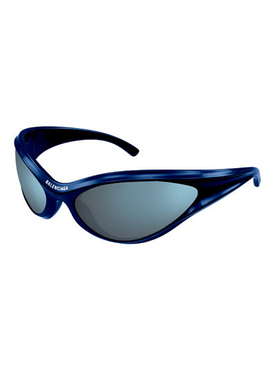 Shop Balenciaga Bb0317s Sunglasses In Blue Blue Blue