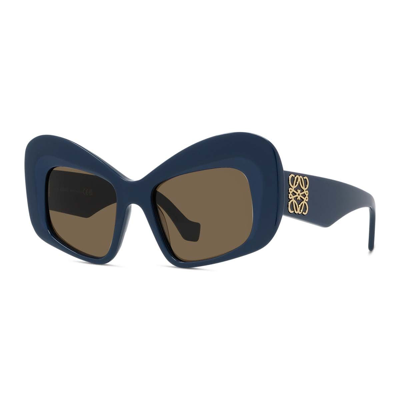Shop Loewe Sunglasses In Blu/marrone