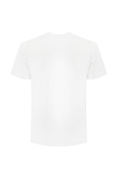 Shop Stone Island T-shirt With Logo Print In Bianco