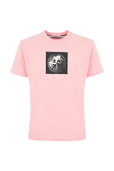 Shop Stone Island T-shirt With 2ns83 Logo Print In Pink