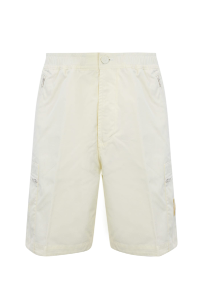 Shop Stone Island L07f1 Cargo Bermuda Shorts In Cotton Canvas In Natural