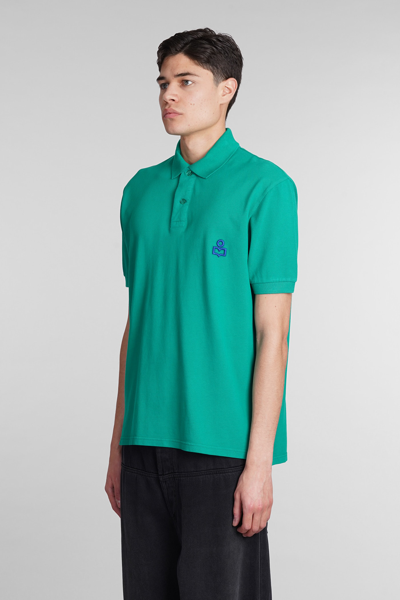 Shop Isabel Marant Afko Polo In Green Cotton