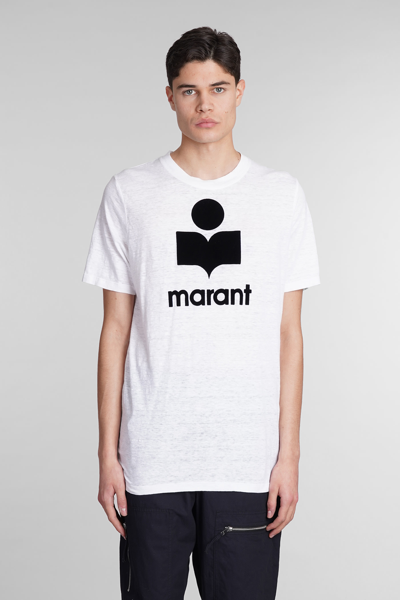 Shop Isabel Marant Karman T-shirt In White Linen