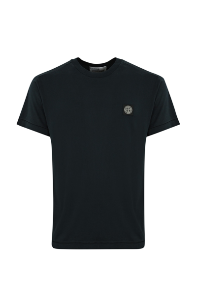 Shop Stone Island T-shirt With Logo In Navy Blue