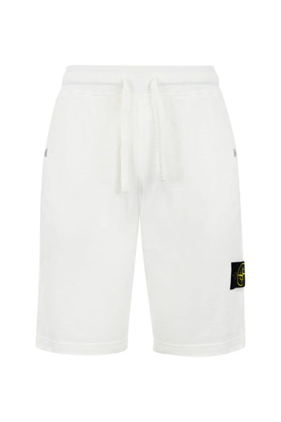 Shop Stone Island Cotton Bermuda Shorts 63460 Old Treatment In White