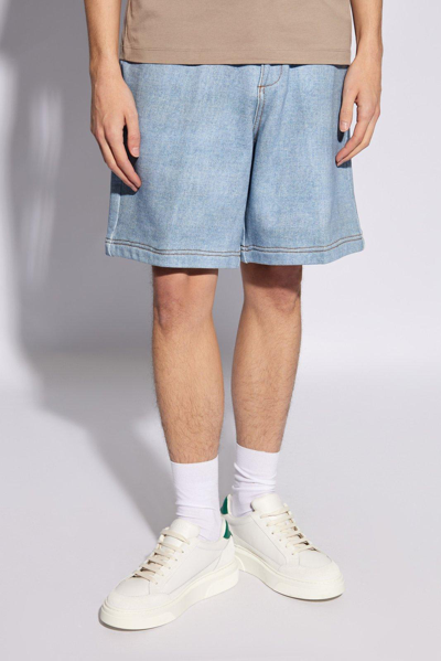 Shop Emporio Armani Denim Shorts In Azzurro