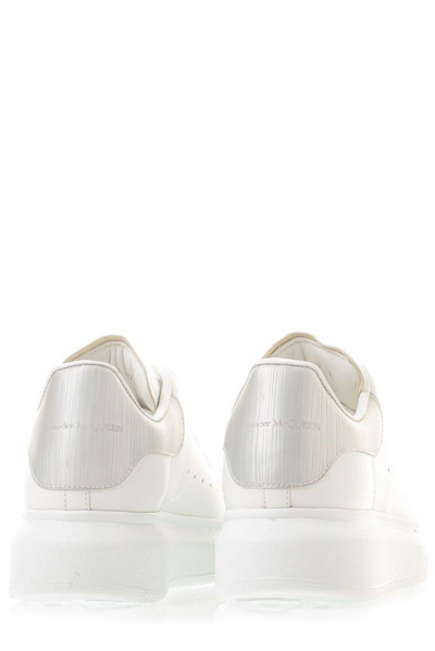 Shop Alexander Mcqueen Oversized Lace-up Sneakers In Argento