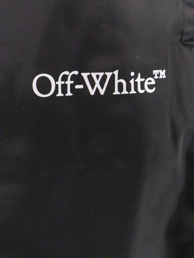 Shop Off-white Logo Printed Swim Shorts In Nero