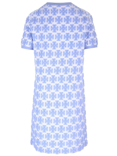 Shop Tory Burch Double T-monogram Mini Dress In Blu