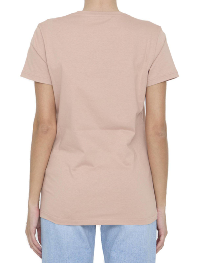 Shop Moncler Crewneck Short-sleeved T-shirt In Rosa