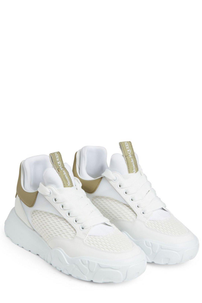 Shop Alexander Mcqueen Panelled Chunky Lace-up Sneakers In Kaki