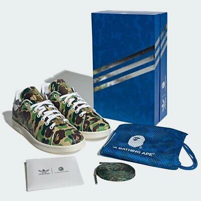 Pre-owned Adidas Originals Bape Adidas Stan Smith Abc Camo Green Ig8949 Us 12