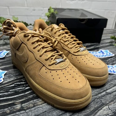 Pre-owned Nike Air Force 1 Low X Supreme Wheat Flax Dn1555-200 Fashion Shoes Size 10