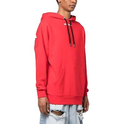Pre-owned Palm Angels Oversized Logo Popover Sweatshirt Red/white