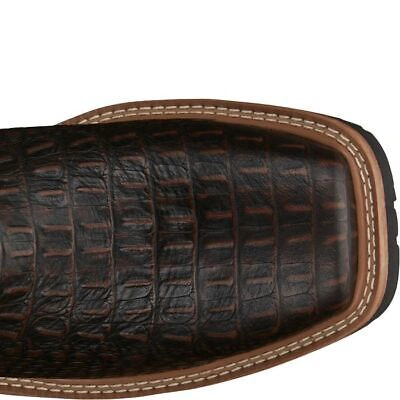 Pre-owned Justin Boots Justin Men's Se4833 Derrickman 12" Brown Electrical Hazard Comp Toe Work Boots In Brown Croc Print (brown)