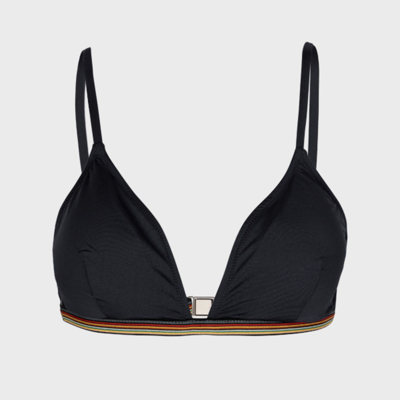 Shop Paul Smith Women's Black 'signature Stripe' Bikini Top