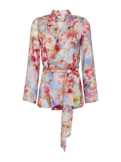 Shop L Agence Ciara Robe Blouse In Multi Soft Cloud Floral