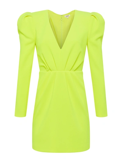 Shop L Agence Linnie Front-pleat Dress In Neon Citrus