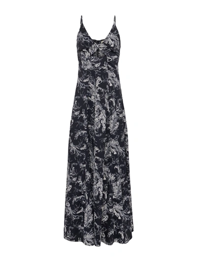 Shop L Agence Porter Twist-front Dress In Black/ecru Sketch Paisley