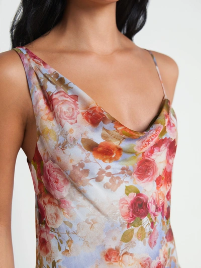 Shop L Agence Viola Cowl-neck Silk Gown In Multi Soft Cloud Floral
