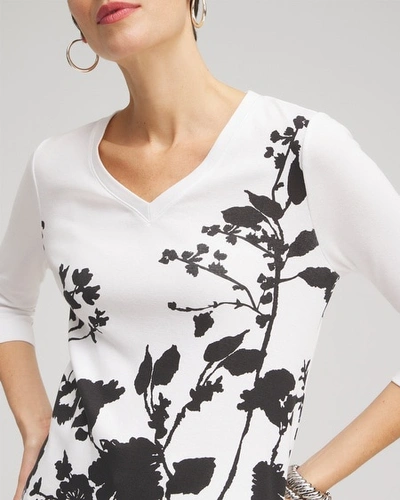 Shop Chico's Vines Everyday 3/4 Sleeve Tee In White Size 20/22 |