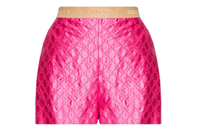 Pre-owned Gucci Gg Embroidered Shorts Pink