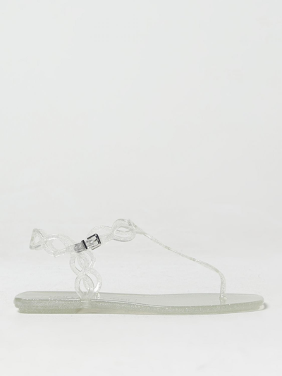 Shop Sergio Rossi Flat Sandals  Woman Color Silver