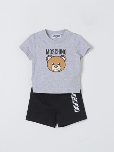 Shop Moschino Baby Jumpsuit  Kids Color Grey