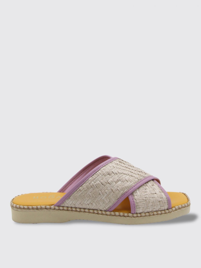 Hogan 660 Interwoven-raffia Slides In Lilac