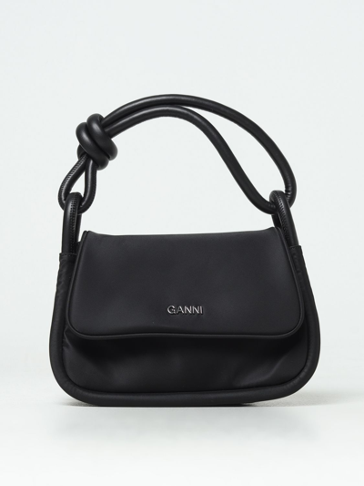 Shop Ganni Shoulder Bag  Woman Color Black