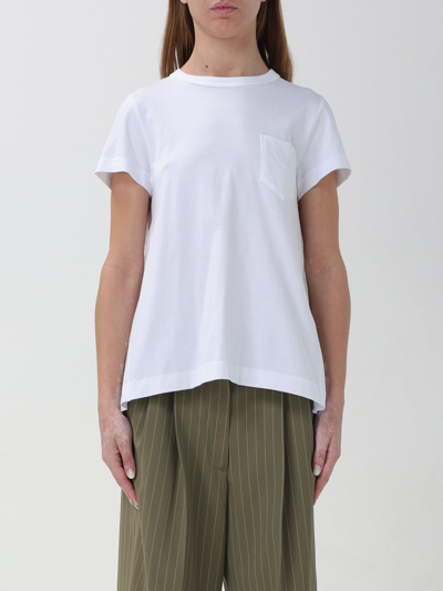 Shop Sacai T-shirt  Woman Color White