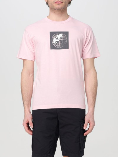 Shop Stone Island T-shirt  Men Color Pink
