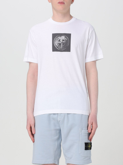 Shop Stone Island T-shirt  Men Color White
