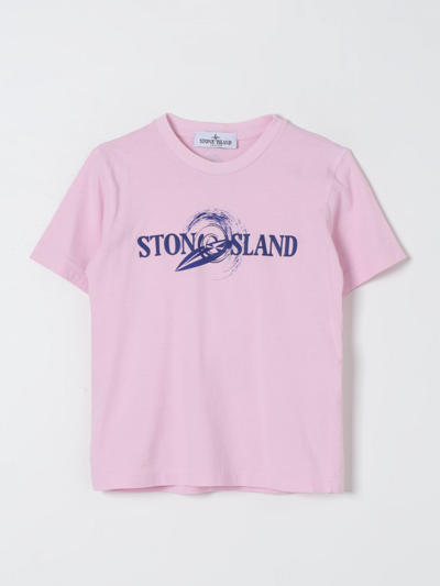 Shop Stone Island Junior T-shirt  Kids Color Pink