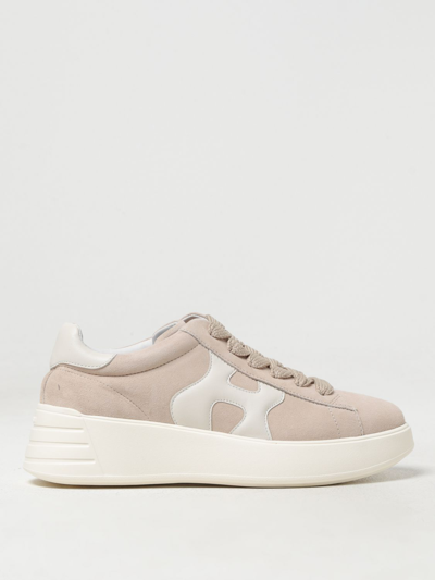 Hogan Low Top Sneakers With Rubber Sole And Suede Upper In Yellow Cream
