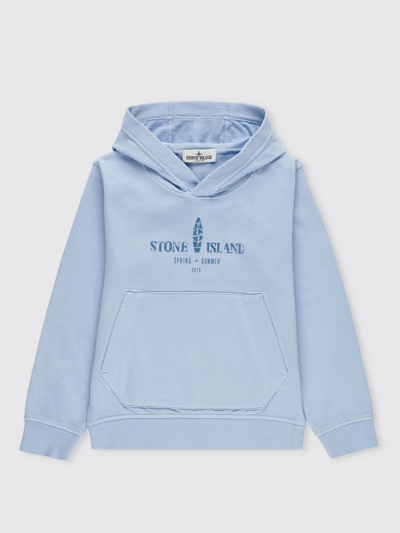Shop Stone Island Junior Sweater  Kids Color Gnawed Blue