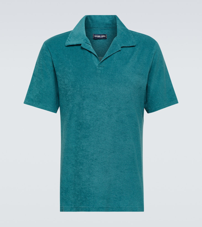 Shop Frescobol Carioca Faustino Cotton-blend Terry Polo Shirt In Green