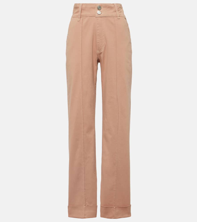 Shop Frame 70s High-rise Straight Jeans In Pink