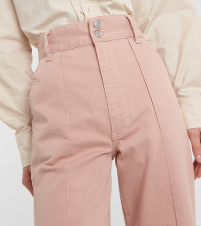 Shop Frame 70s High-rise Straight Jeans In Pink