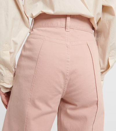 Shop Frame 70s High-rise Straight Jeans In Pink