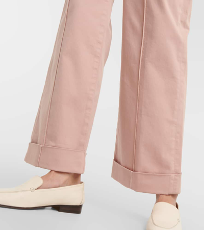 Shop Frame 70s High-rise Straight Jeans In Pink